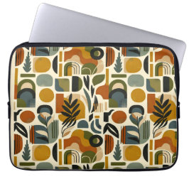 Retro Botanica Geometrica Laptop Sleeve