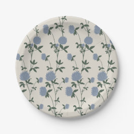 Retro Botanical Meadow Clover | French Linen Papieren Bordje