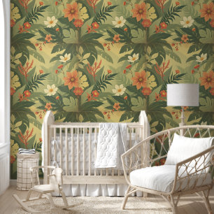 Retro Botanisch Oerwoud Behang – -Inspire