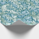 Retro botanisch patroon blauw cadeaupapier (Hoek)