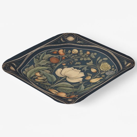 Retro Botanische Samhain / Halloween Party Borden Papieren Bordje (Gebogen)