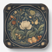 Retro Botanische Samhain / Halloween Party Borden Papieren Bordje (Voorkant)