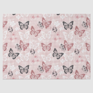 Retro botanische vlinder toile-patroon (2) tissuepapier