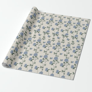 Retro Botanische Weideklaver Frans Linnen Cadeaupapier
