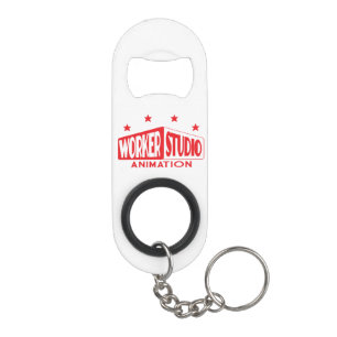 Retro Bottle Open met Cosmo in het rood Sleutelhanger Flessenopener