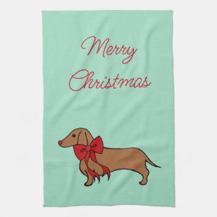 Retro Bow-kerstcadeau voor keukenhanddoeken