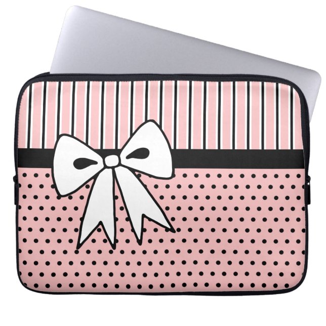 Retro Bow Laptop Hoesje Sleeve (Voorkant)