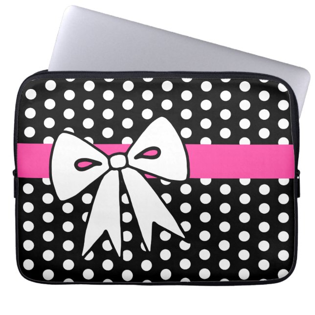 Retro Bow-laptophoes Laptop Sleeve (Voorkant)