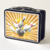 Retro Bowling-afbeelding in geel en zwart (Voorkant)