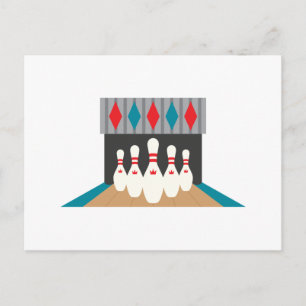 Retro Bowling Alley Briefkaart