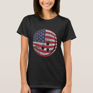 Retro Bowling Amerikaanse vlag Juli 4th USA Sport  T-shirt