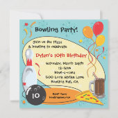 Retro Bowling Anniversaire Carte d'invitation (Devant)