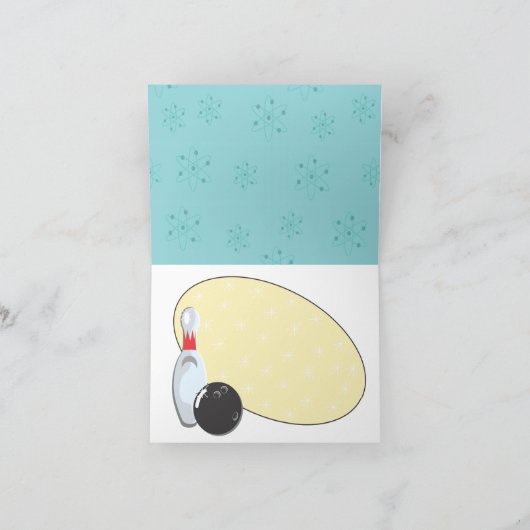 Retro Bowling Anniversaire Fête Merci Notes (Intérieur)