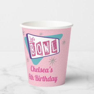 Retro Bowling Birthday Party 50 Tenpin Paper Cup Papieren Bekers