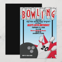 Retro Bowling Bowl Night Verjaardagsfeest