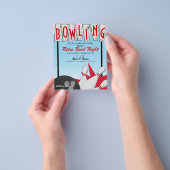 Retro Bowling Bowl Night Zakelijk Evenement Feest Flyer (Hand)
