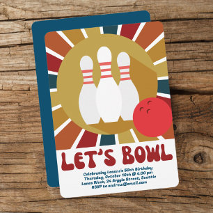 Retro Bowling Feest Kaart