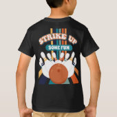 Retro Bowling kinderen Verjaardag T-shirt (Achterkant)