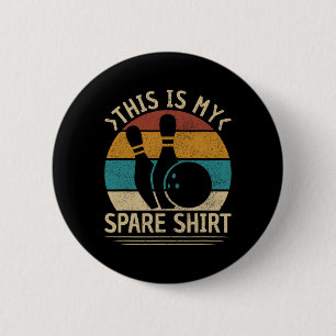 Retro Bowling Mannen Jongens Kinderen Grappig Bowl Ronde Button 5,7 Cm