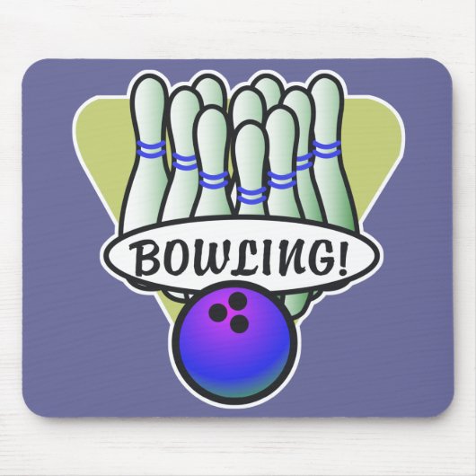 retro bowling ontwerp muismat (Voorkant)