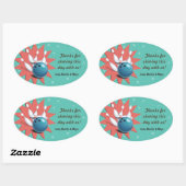 Retro Bowling Party Dank u Ovale Sticker (Vel)