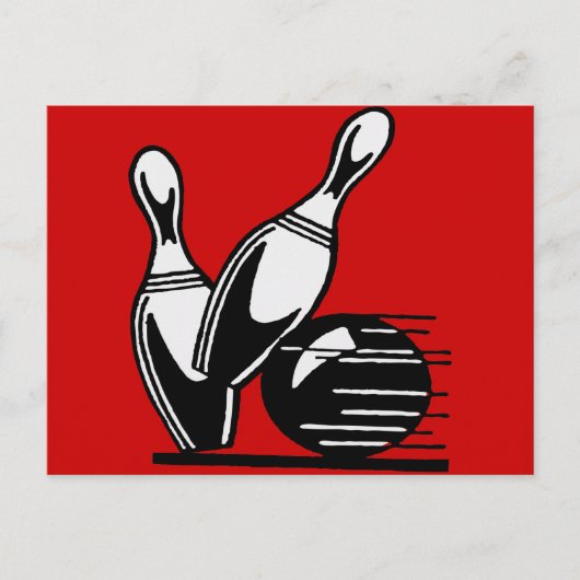 Retro Bowling Pins Briefkaart (Voorkant)