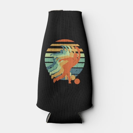 Retro Bowling Player, Bowler, Bowling Sports Lover Flesjeskoeler (Voorkant)