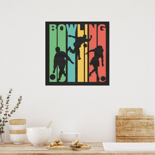 Retro Bowling Poster (Keuken)