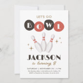 Retro Bowling Verjaardag Kaart (Voorkant)