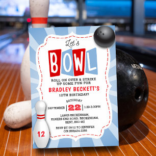 Retro Bowling Verjaardag voor elke leeftijd Kaart
