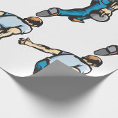 Retro bowlingspeler gooien bal cadeaupapier