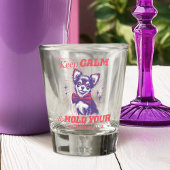 Retro Bowtie Chihuahua Graphic - Blijf kalm Quote Shot Glas