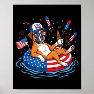 Retro boxer bier usa 250ste verjaardag 4 juli poster