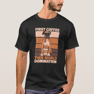 Retro Boxer Dog Coffee Breed Pet Boxer Do T-shirt