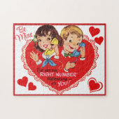  Retro Boy Girl Be Mine Valentijnsdag Legpuzzel (Horizontaal)