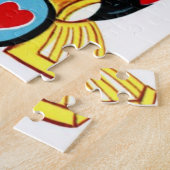  Retro Boy op de Valentijnsdag Legpuzzel (Zijkant)