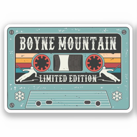 Retro Boyne Mountain Ski Sticker (Voorkant)