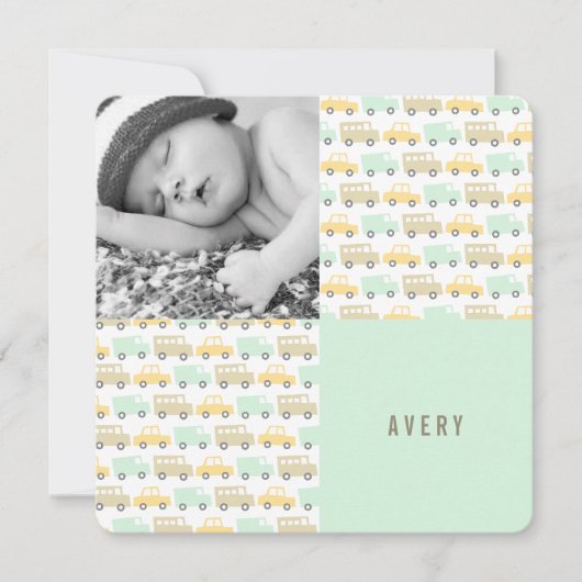 Retro Boys Toys Baby Boy Photo Faire-part de naiss (Devant)