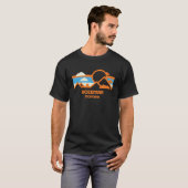 Retro Bozeman Montana bergketen zonsondergang T-shirt (Voorkant volledig)