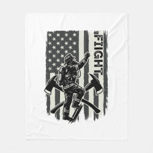 Retro Brandweerman Vlag Strijd T-shirt Ontwerp_1 Fleece Deken