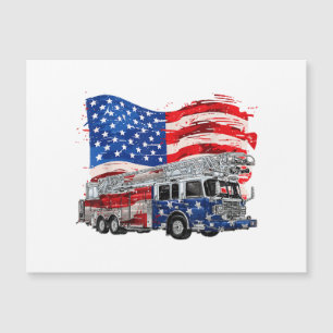 Retro brandweerwagen brandweerman VS Vlag 4e