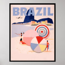Retro Brazilië copacabana Beach Travel