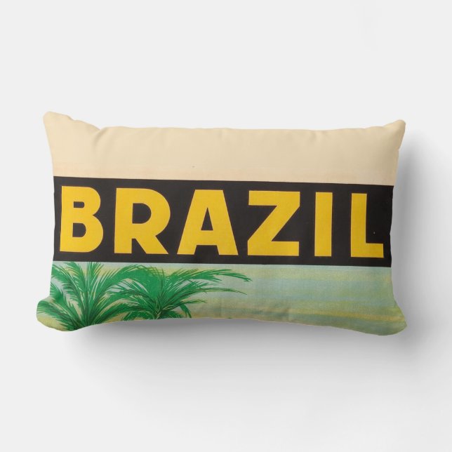 Retro Brazilië Lumbar Pillow Kussen (Voorkant)