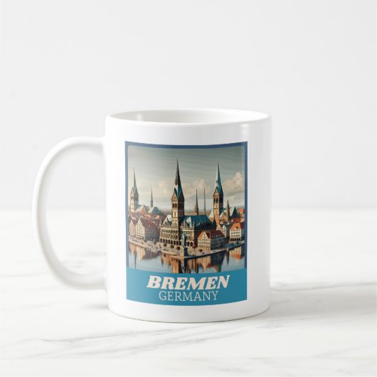 Retro Bremen Skyline Koffiemok (Links)