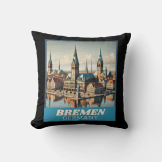 Retro Bremen Skyline Kussen