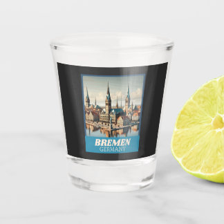 Retro Bremen Skyline Shot Glas