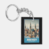 Retro Bremen Skyline Sleutelhanger (Voorkant Links)