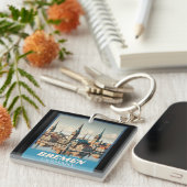 Retro Bremen Skyline Sleutelhanger (Voorkant Rechts)