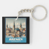 Retro Bremen Skyline Sleutelhanger (Achterkant)