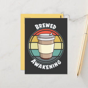 Retro Brewed Awakening Hot Drink to Go Briefkaart